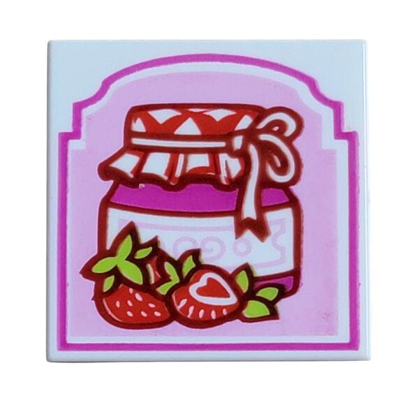 LEGO Strawberry‎ Preserves 2x2 Tile 3068bpb0818 Friends Heartlake Replacement - Picture 1 of 2